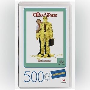 Office Space Movie 500-Piece Jigsaw Puzzle in Plastic Retro Blockbuster VHS Box